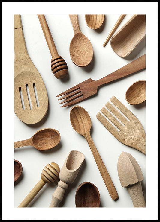 Rustic Wooden Utensils Poster