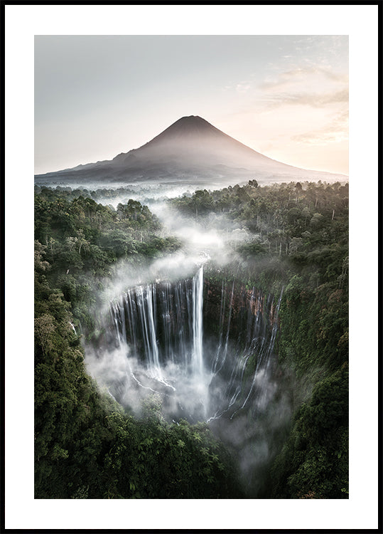 Tumpak Sewu Waterfalls and Mount Semeru Poster