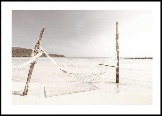 Tropical Beach Hammock Poster