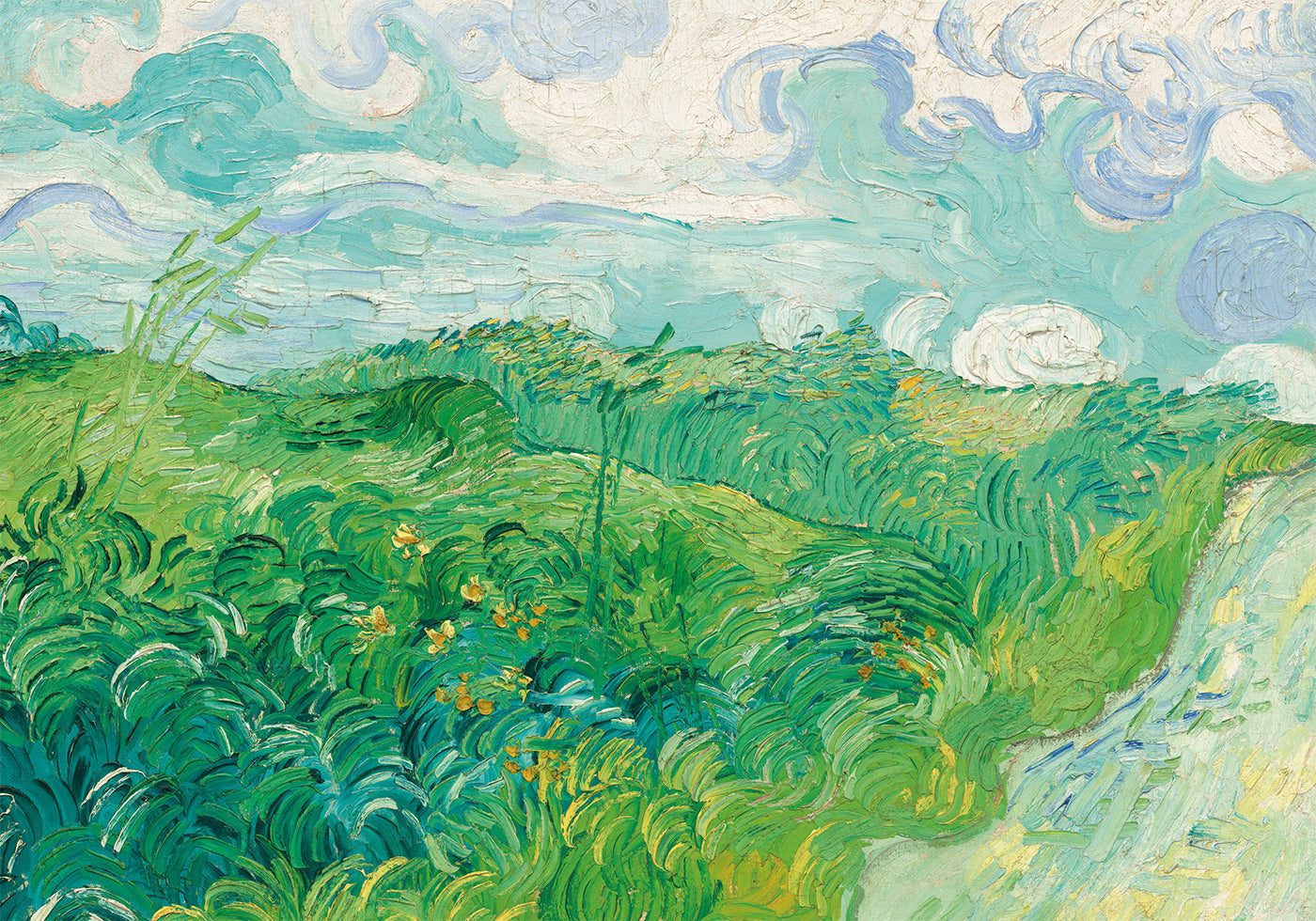 Green Fields Under a Blue Sky Poster