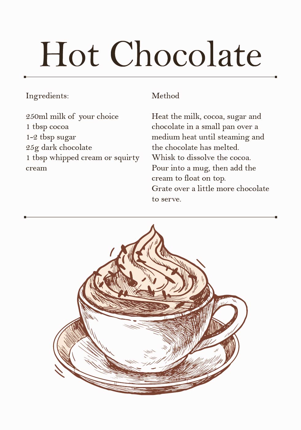 Hot Chocolate Recipe Poster