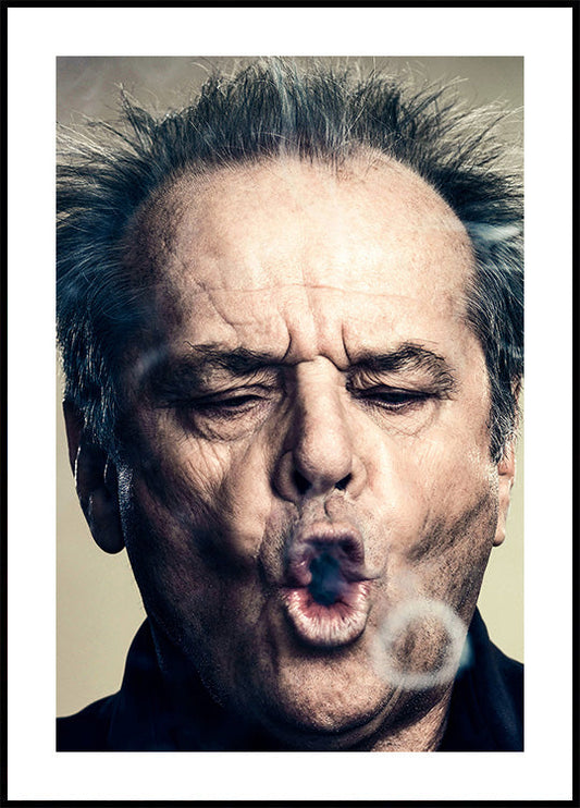 Smoking Expression Portrait Poster