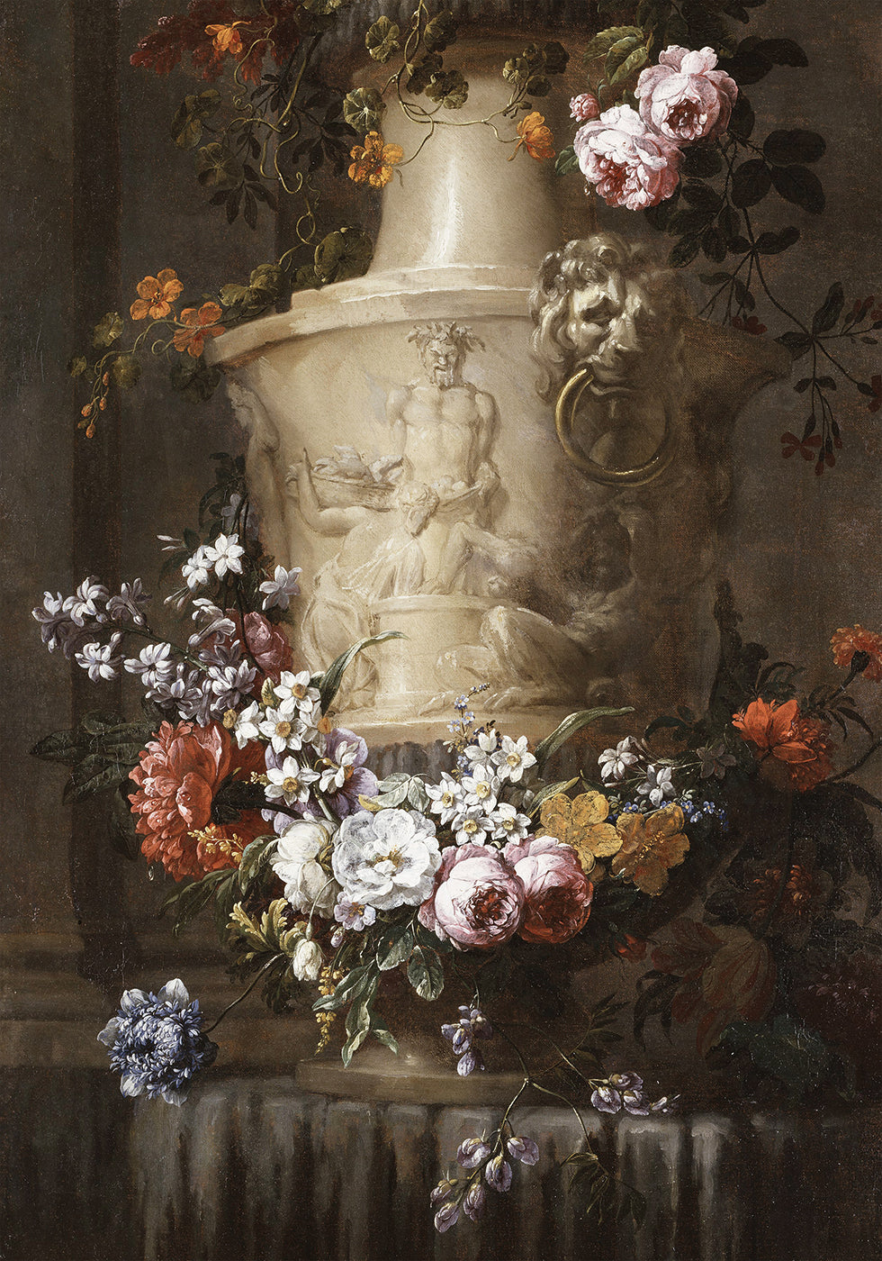 Jean-Baptiste Monnoyer - A Garland of Flowers Poster