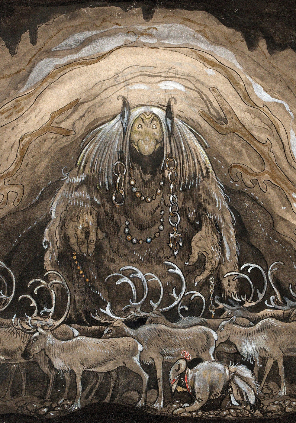 Mystical Creatures in a Cave Poster