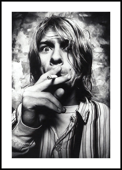 Kurt Cobain Smokes a Cigarette Poster