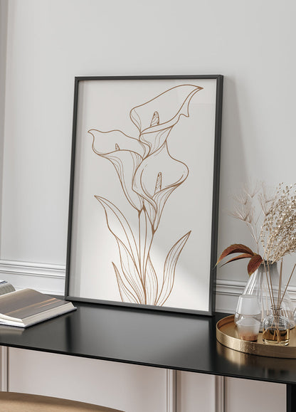 Elegant Line Art Floral Poster