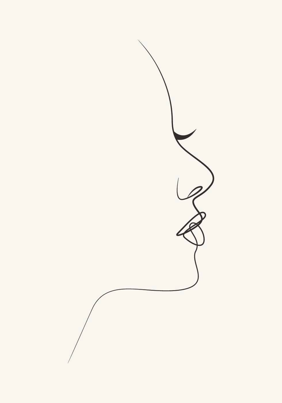 Elegant Profile Line Art Poster