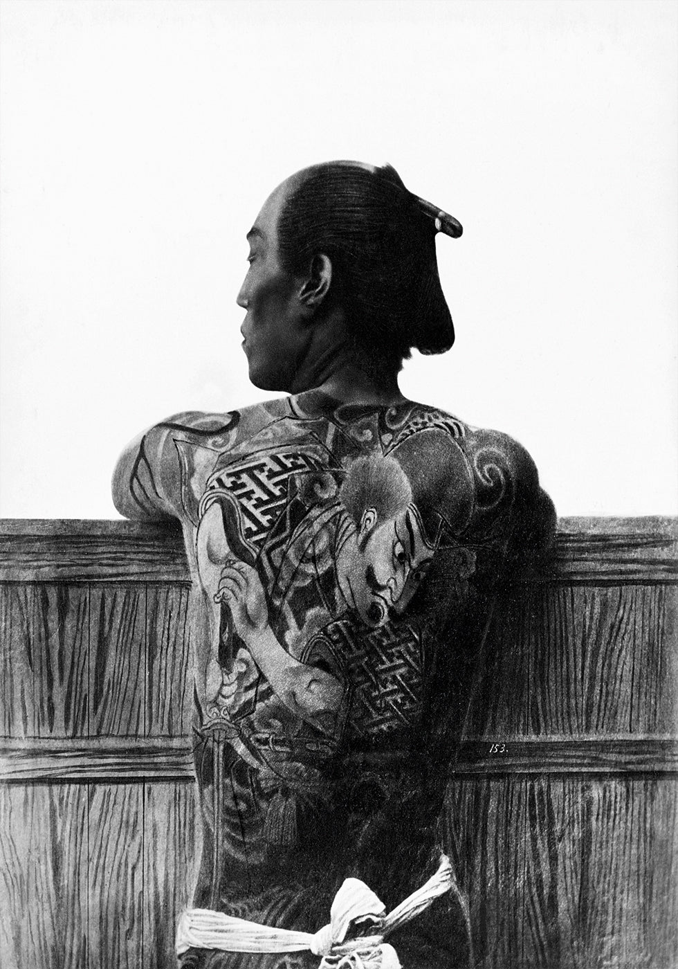 Man With Tattoo By Kusakabe Kimbei Poster