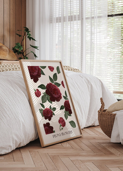 Peony Flowers Poster