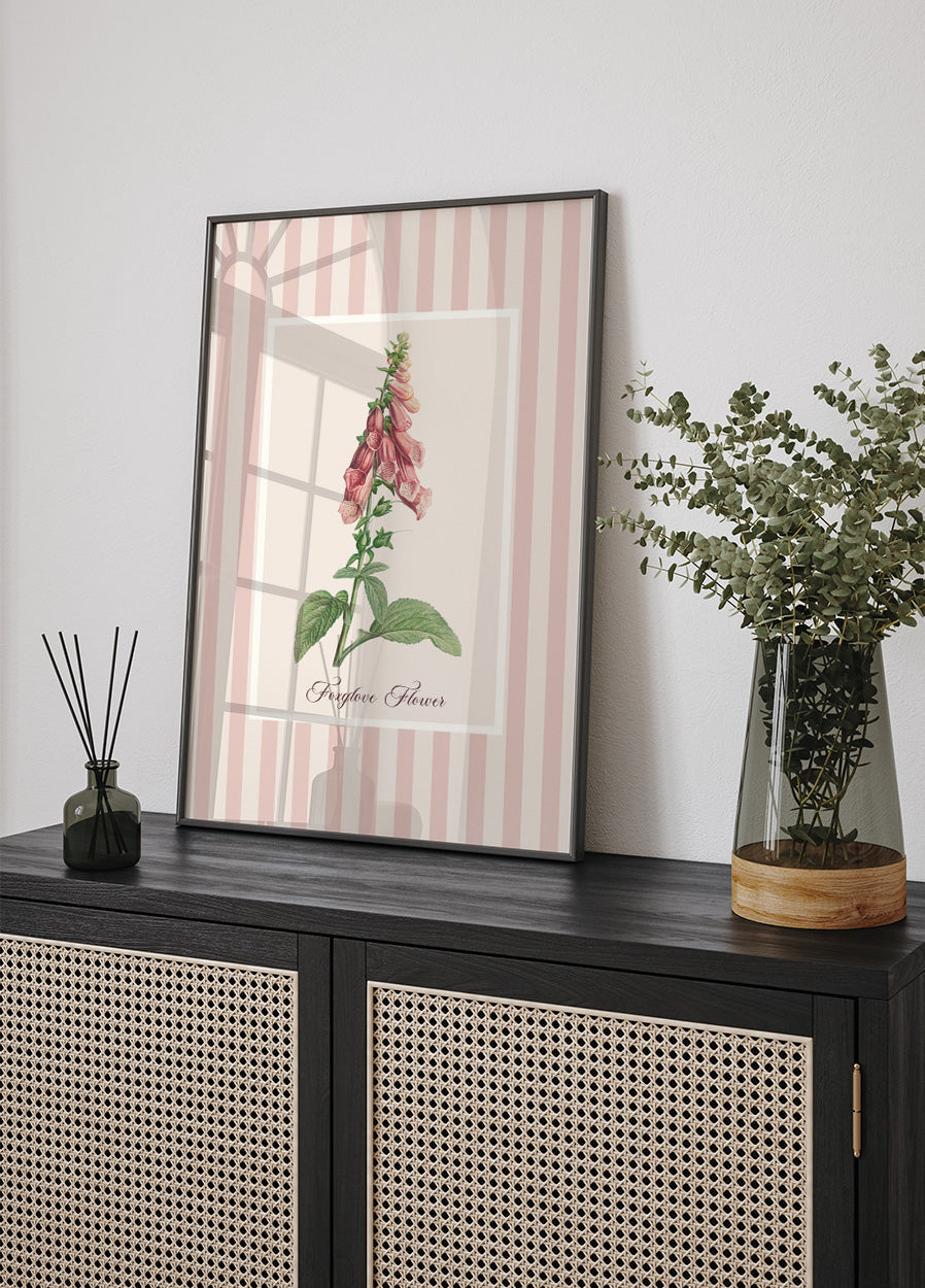 Pink Foxglove Flower Poster