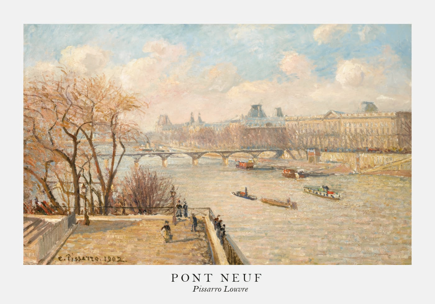 Pissarro Louvre From Pont Neuf Poster