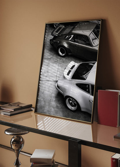 Classic Porsche in Black and White Poster