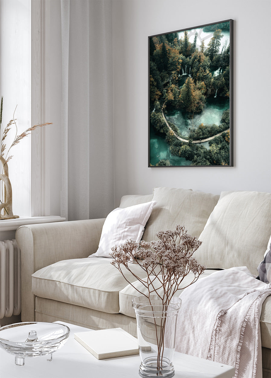 Road Across the Lake in the Forest Poster - Posterbox.art