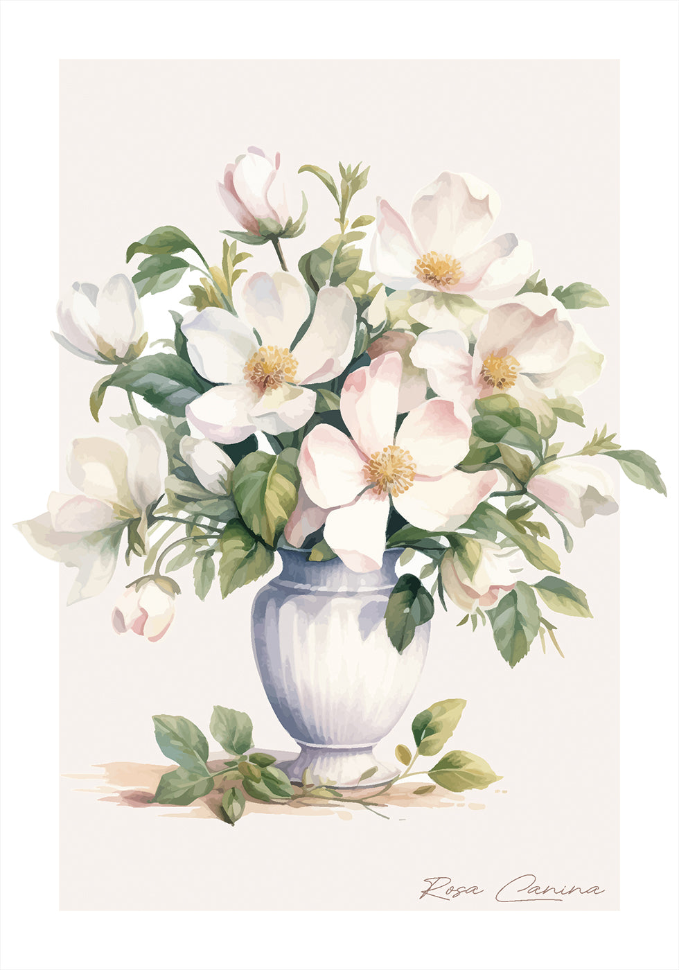 Dog Rose Floral Arrangement Poster - Posterbox.art