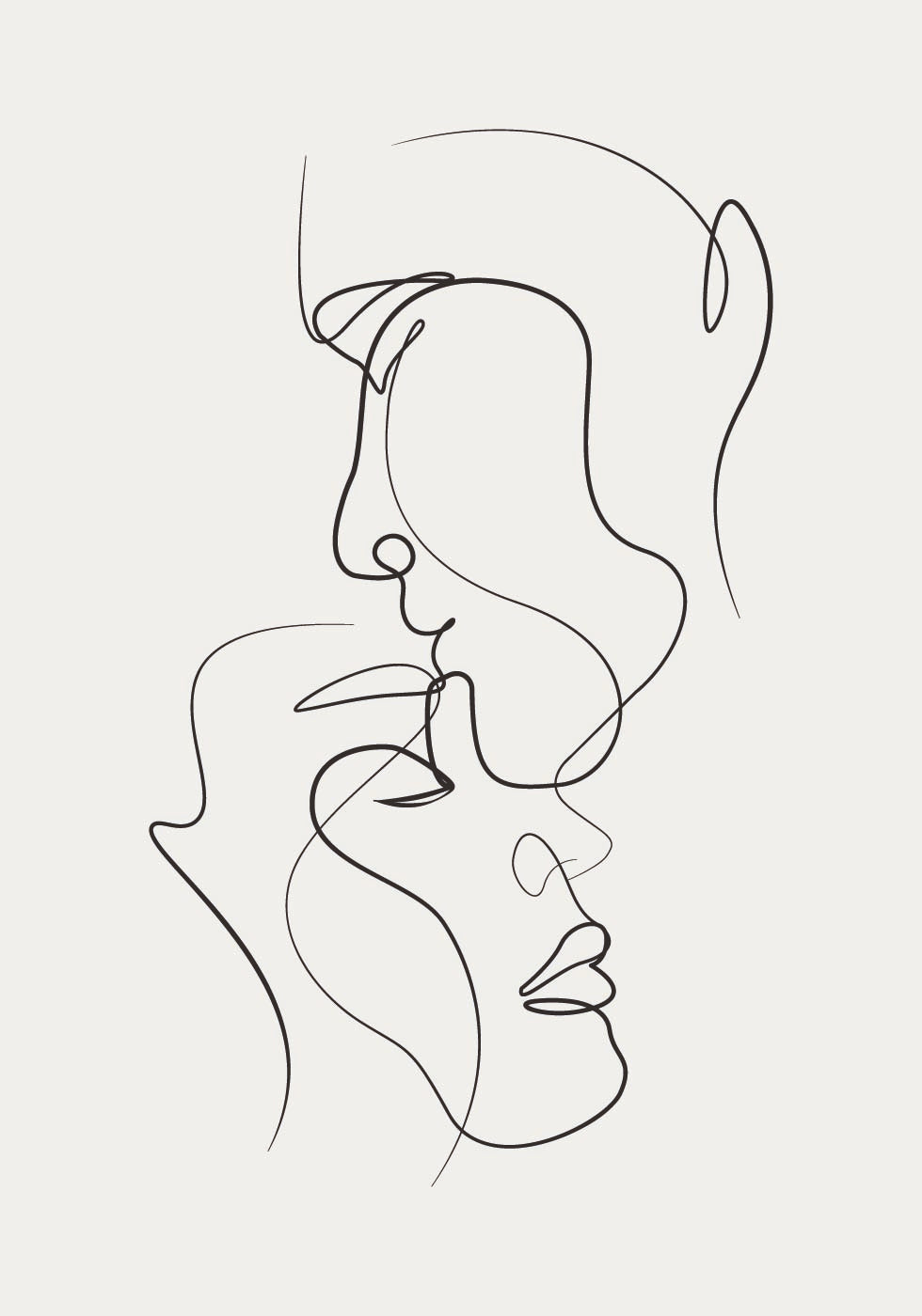 Intimacy in Line Art Poster