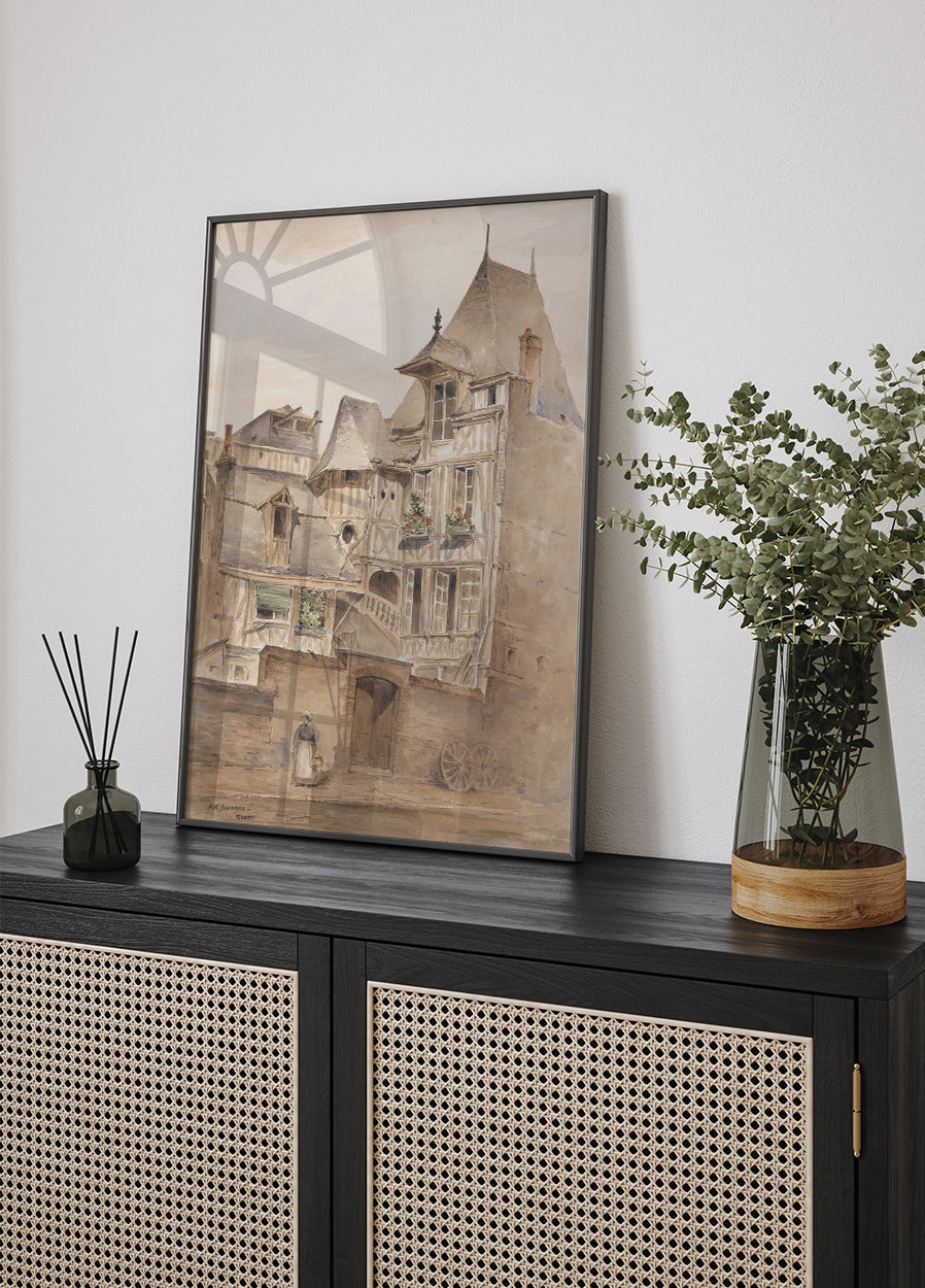 Medieval Village Scene Poster - Posterbox.art