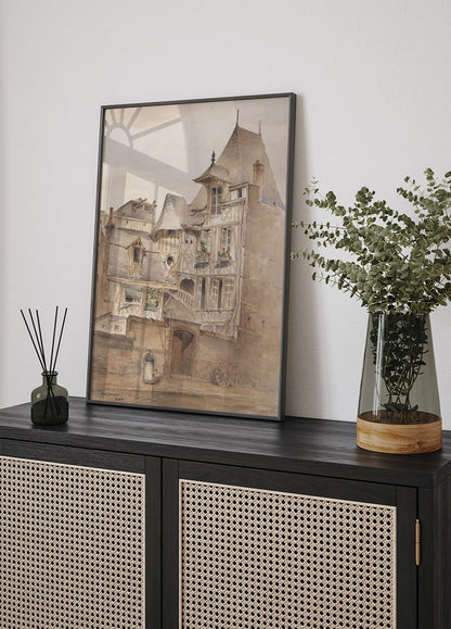 Medieval Village Scene Poster - Posterbox.art
