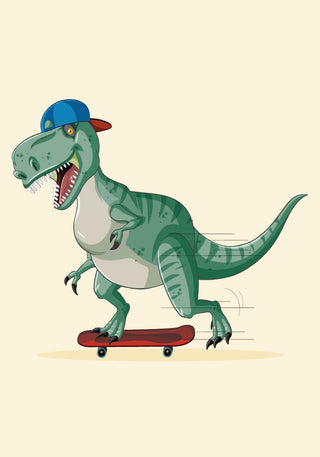 Skateboardende T-Rex-poster
