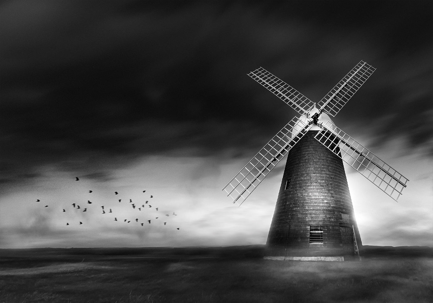 The Dark Mill in B&W Poster