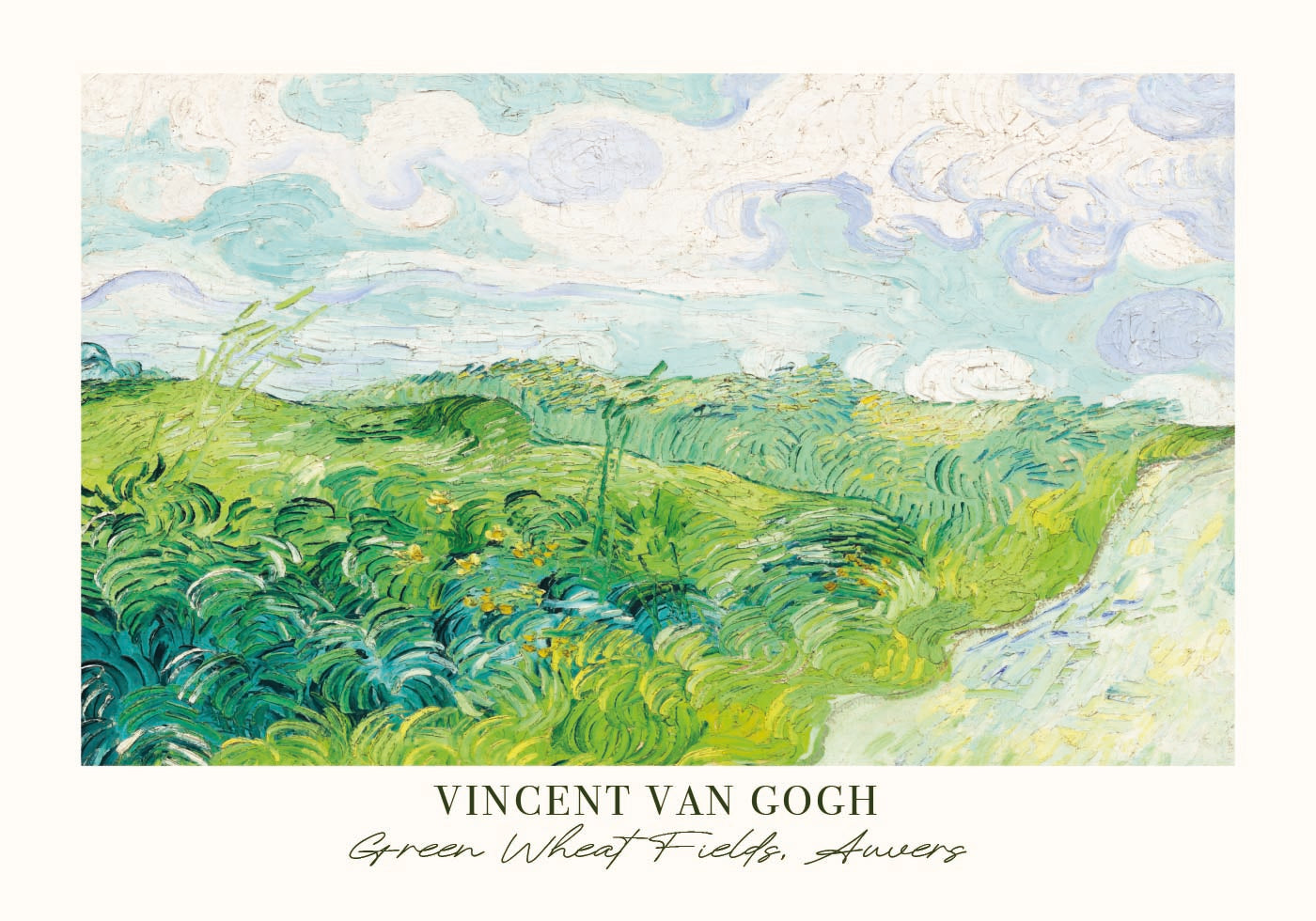 Green Wheat Fields by Vincent van Gogh Poster