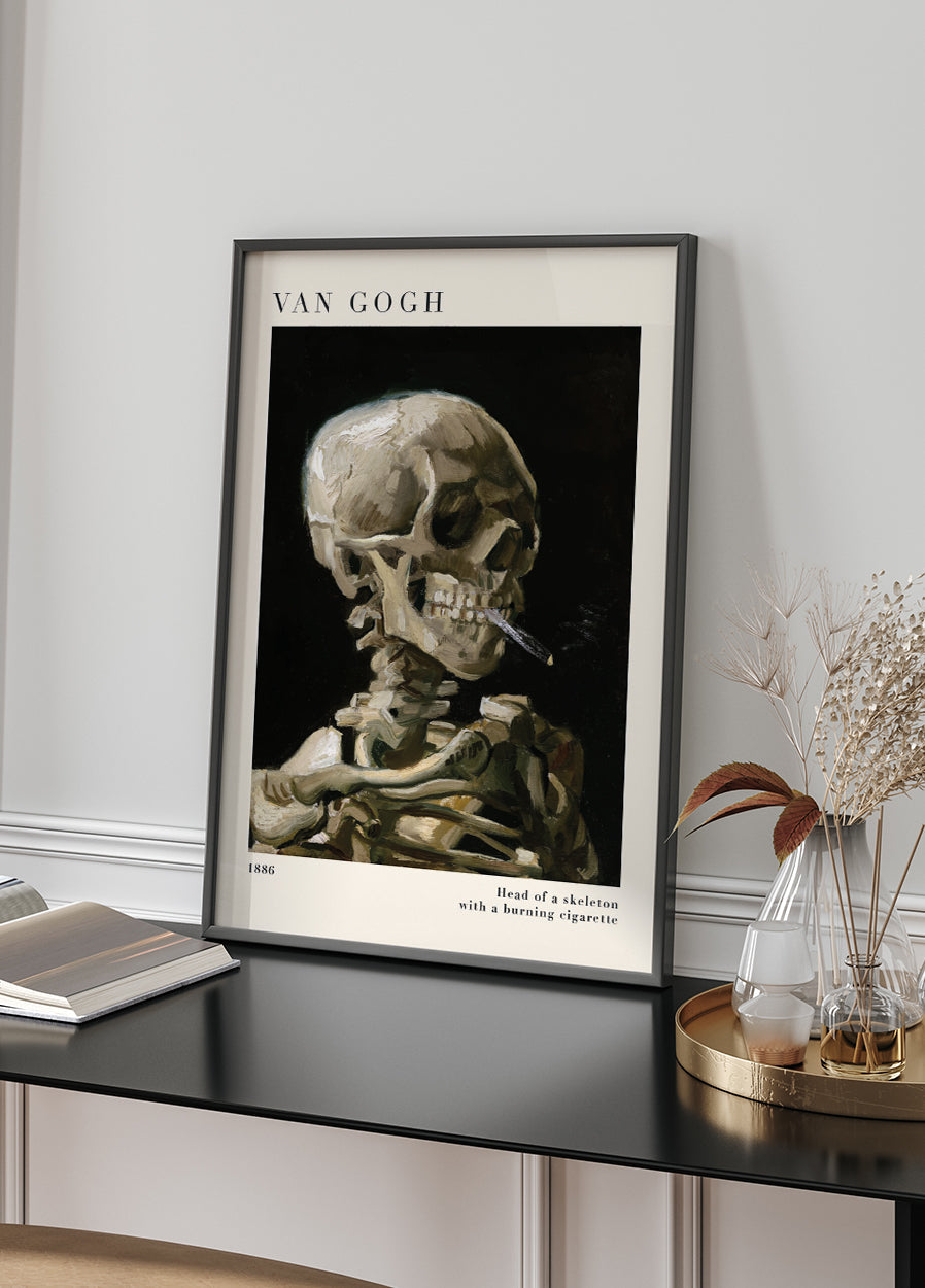 Van Gogh's Smoking Skeleton Poster