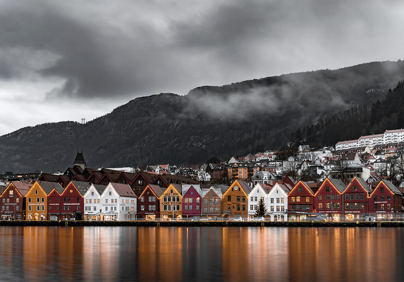 Bergen's Historic Wharf Poster