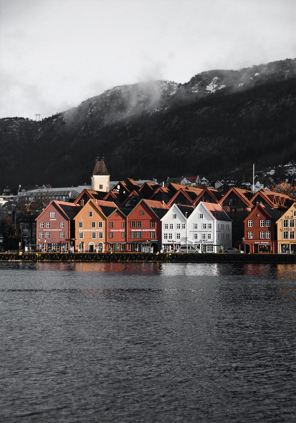 Bryggen Waterfront, Norway Poster