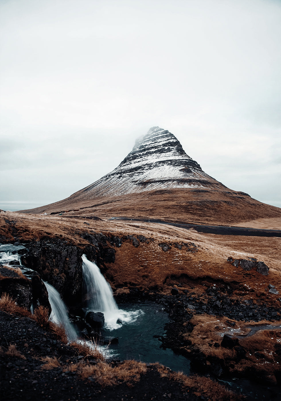 Kirkjufell Mountain and Waterfalls Poster - Posterbox.art