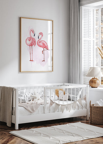 Elegant Flamingo Duet Poster