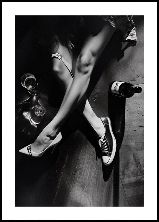 Woman Drinking Wine Elegant Urban Poster - Posterbox.art
