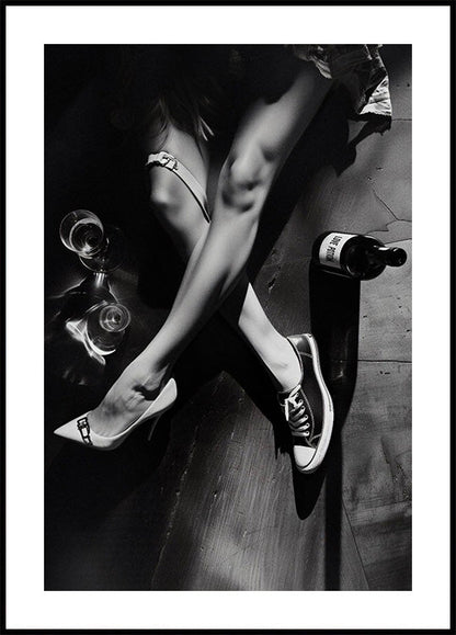 Woman Drinking Wine Elegant Urban Poster - Posterbox.art