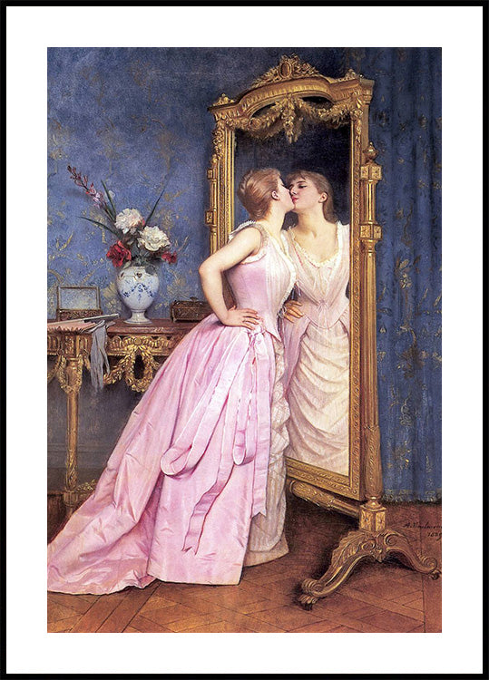 Woman Looking in Mirror Poster - Posterbox.art