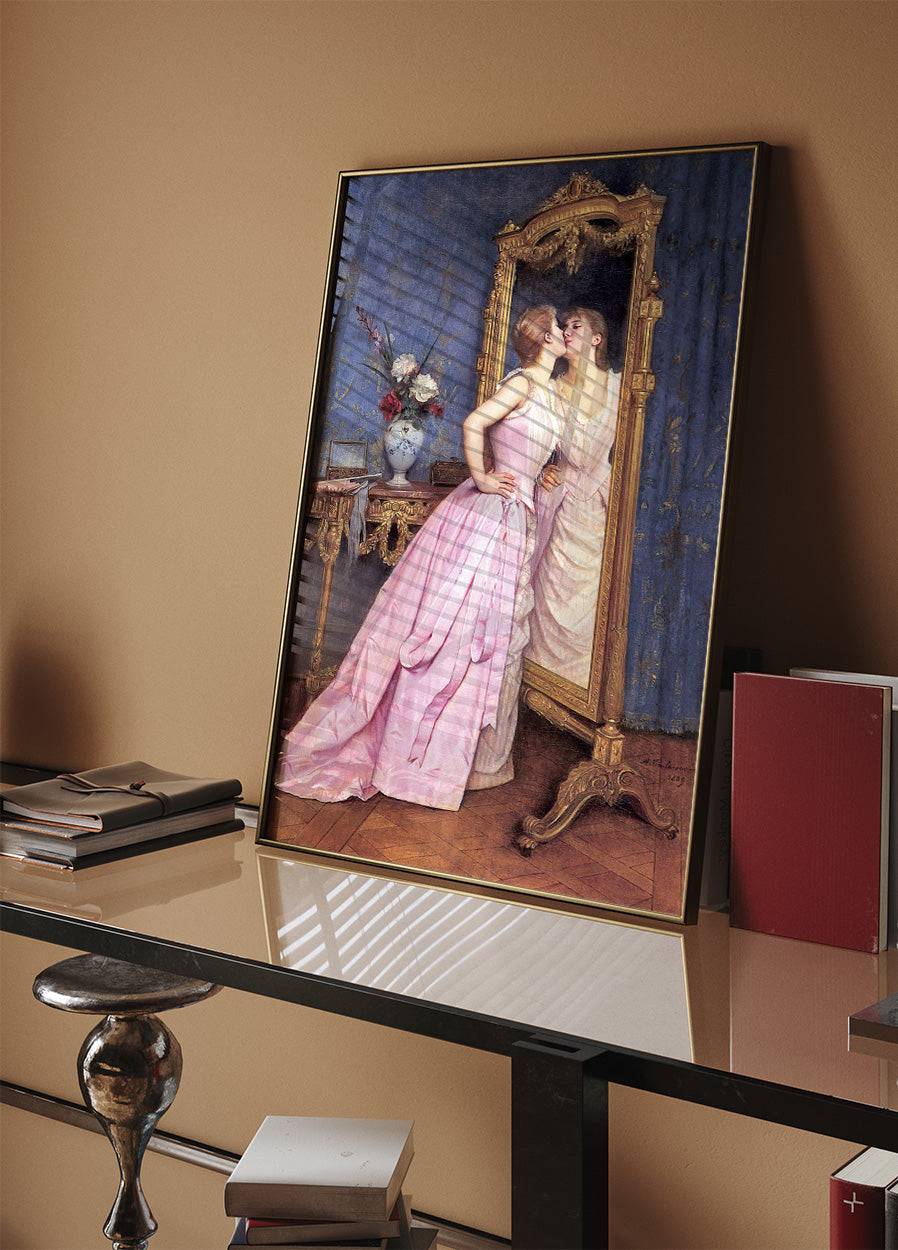 Woman Looking in Mirror Poster - Posterbox.art