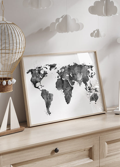 World Ink Map Poster