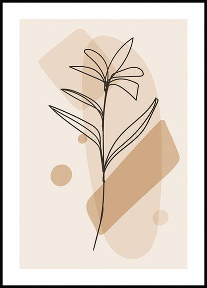 a drawing of a flower on a beige background