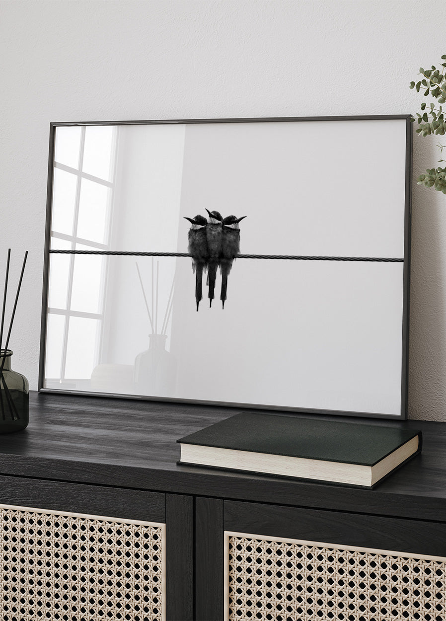 Birds On Wire Poster - Posterbox.art