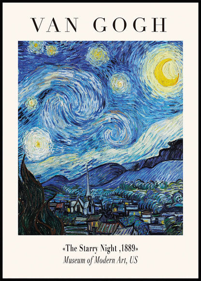 Starry Night Landscape Poster