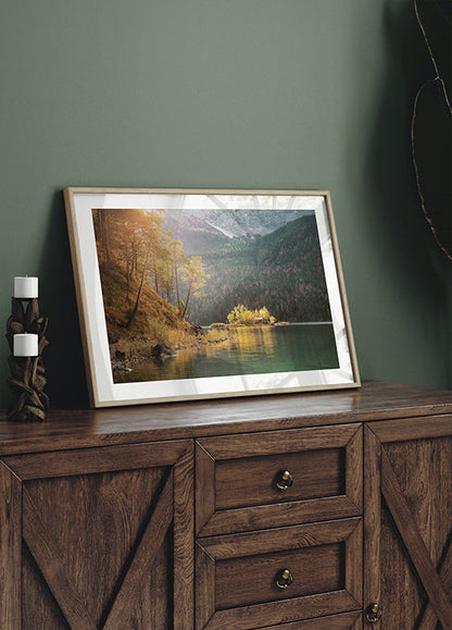 Autumn Morning by the Lake Poster