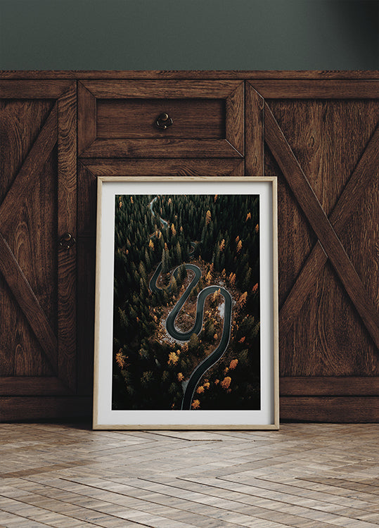 Winding Road in the Forest  Poster