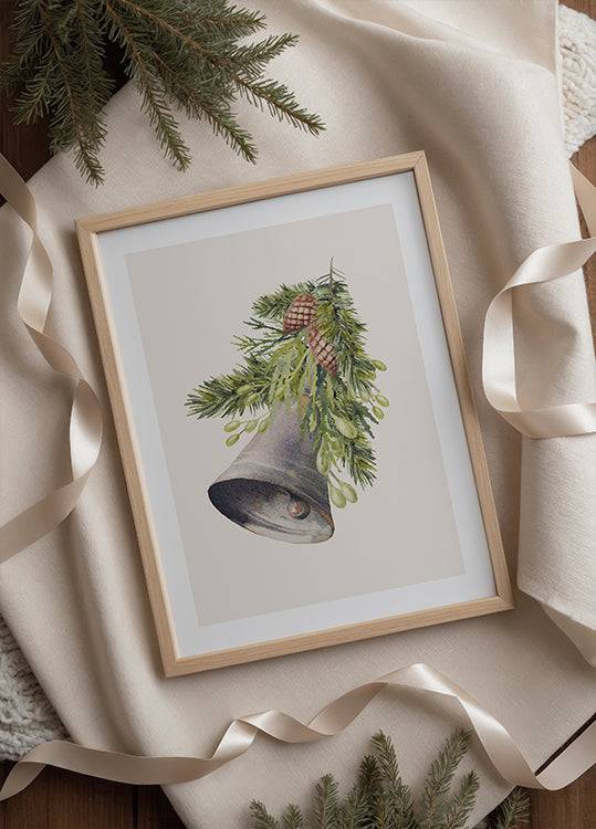 Watercolor Christmas Bell Poster