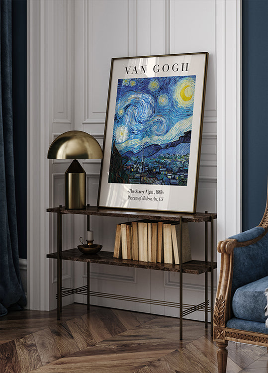 Starry Night Landscape Poster
