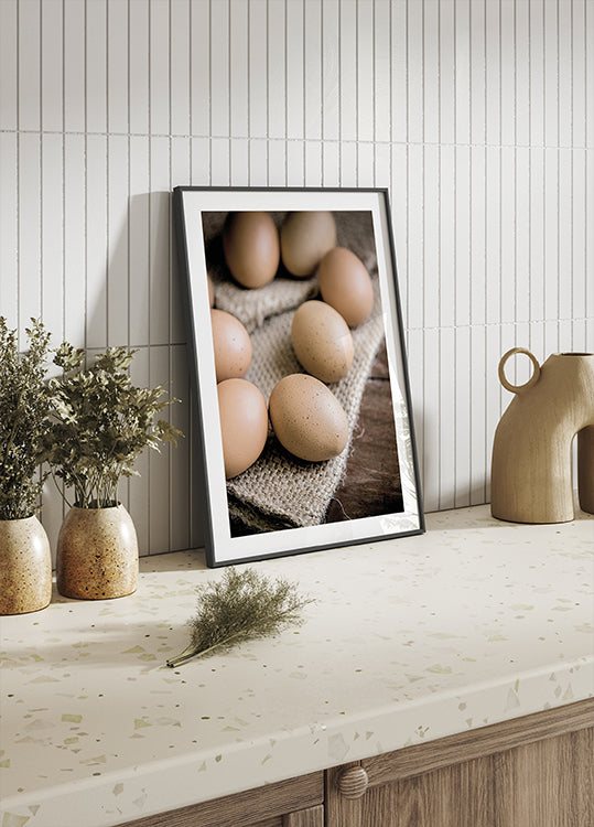 Brown Organic Eggs Poster