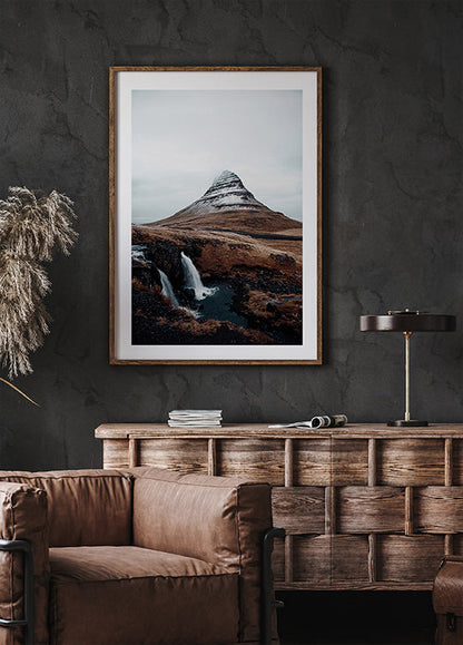 Kirkjufell Mountain and Waterfalls Poster - Posterbox.art