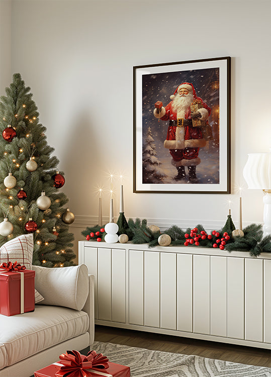 Santa Claus with Gifts Poster