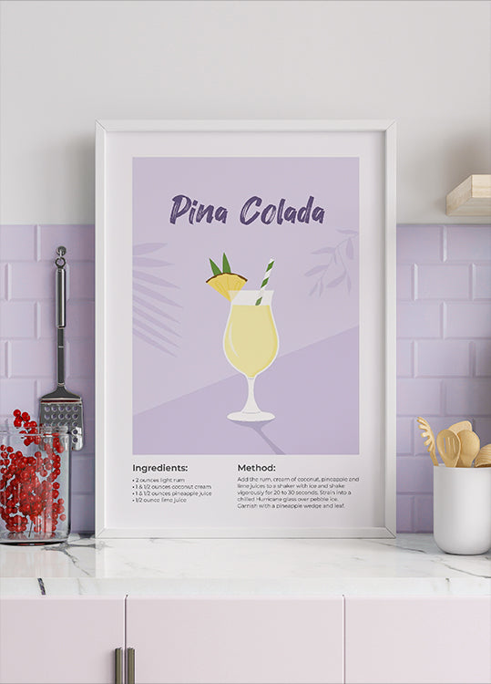Piña Colada Cocktail Poster