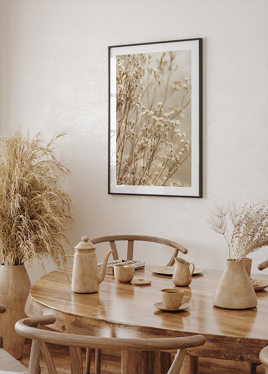 Gentle Elegance of Dried Baby’s Breath in Soft Light Poster