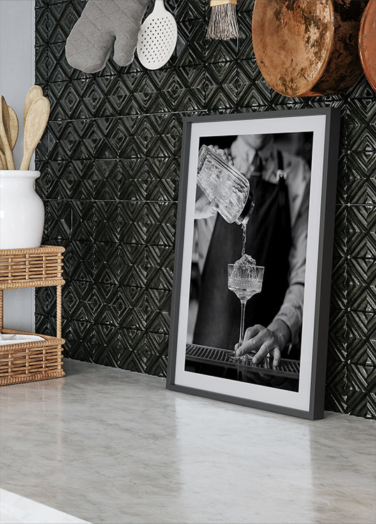 Bartender Pouring Cocktail Poster